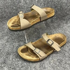 Birkenstocks 245 Birki's L7 M5 Gray & Tan  2 Strap Sandal